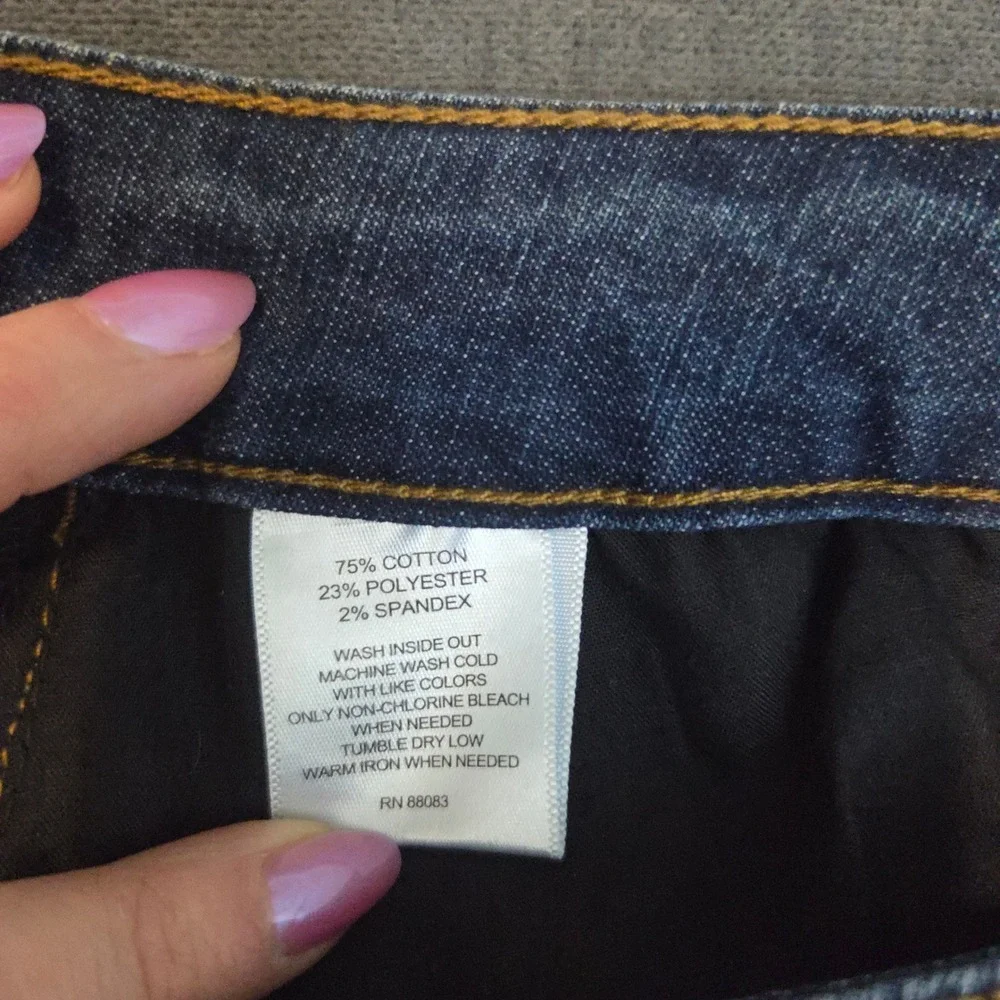 Hannah Denim Bermuda Shorts Womens 12 Blue Stretch‎ Dark Wash Knee Length
